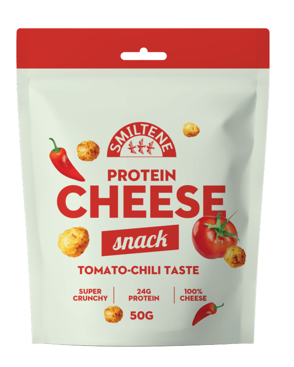 Cheese snack with tomato-sweet chili flavor